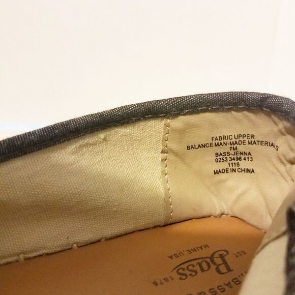 Bass Blue & White Canvas Slip-ons Shoes Sz 7 - Picture 6 of 7